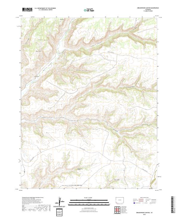 Greasewood Canyon, CO — USGS 7.5-minute topo (2022)