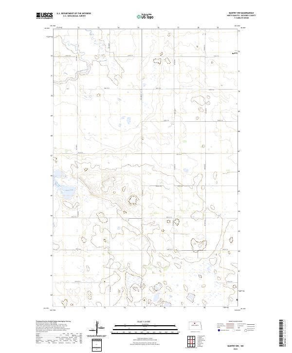 Bantry NW, ND — USGS 7.5-minute topo (2024)