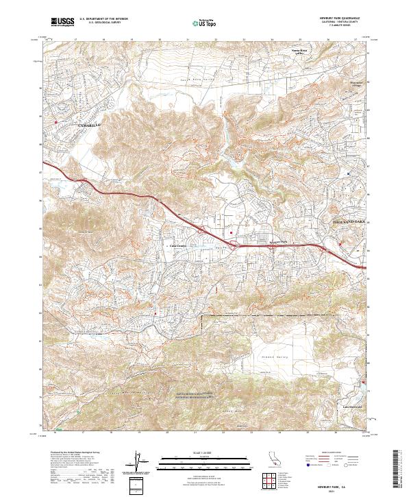 Newbury Park, CA — USGS 7.5-minute topo (2021)