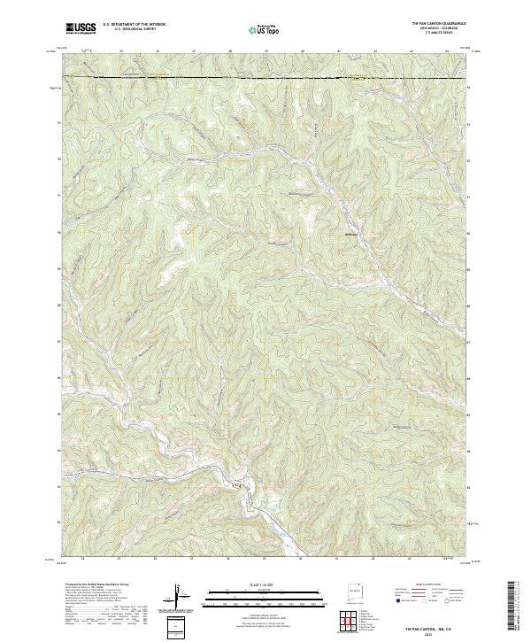 Tin Pan Canyon, NM-CO — USGS 7.5-minute topo (2023)