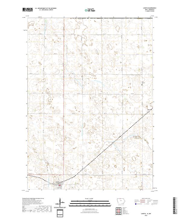 Lakota, IA-MN — USGS 7.5-minute topo (2022)