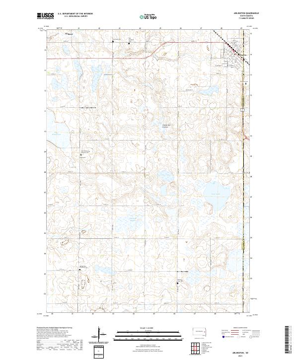 Arlington, SD — USGS 7.5-minute topo (2021)
