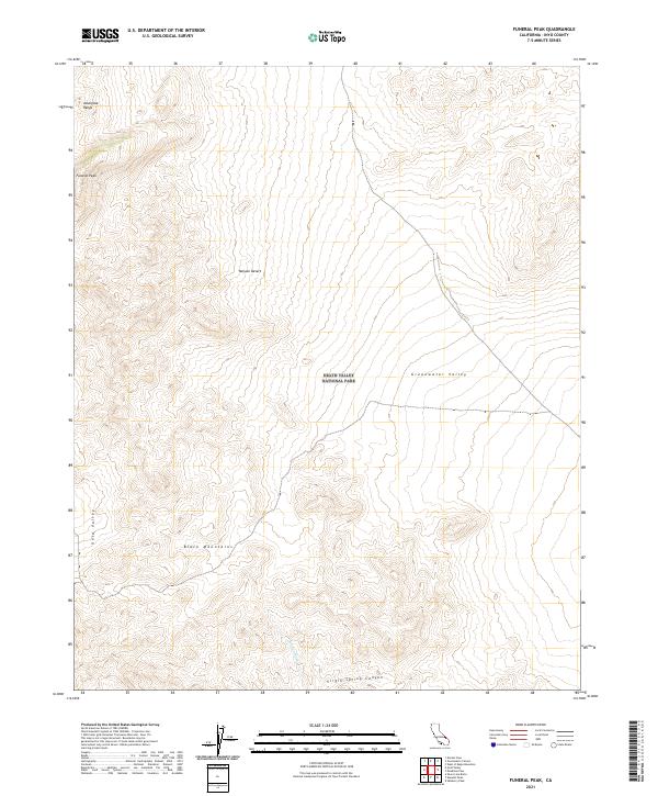 Funeral Peak, CA — USGS 7.5-minute topo (2021)