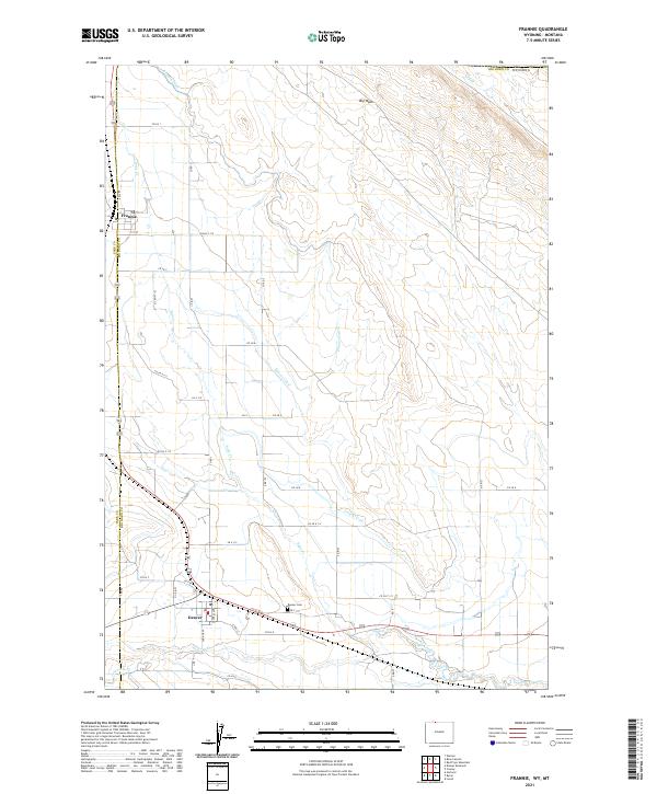 Frannie, WY-MT — USGS 7.5-minute topo (2021)