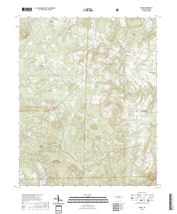 Handy, NC — USGS 7.5-minute topo (2022)