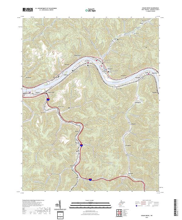 Cedar Grove, WV — USGS 7.5-minute topo (2023)