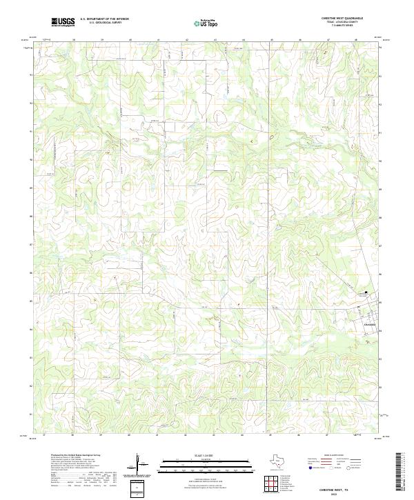 Christine West, TX — USGS 7.5-minute topo (2022)