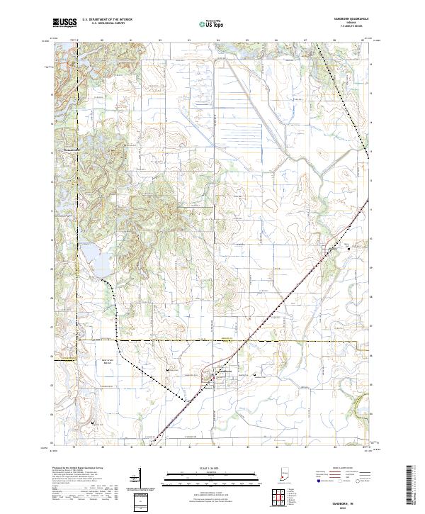 Sandborn, IN — USGS 7.5-minute topo (2022)
