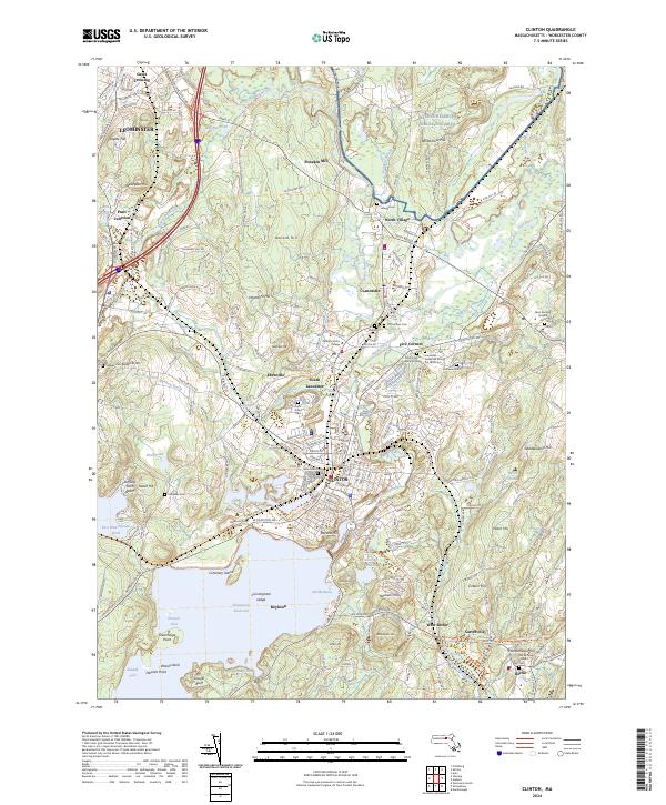 Clinton, MA — USGS 7.5-minute topo (2024)