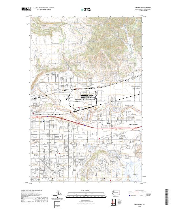 Greenacres, WA — USGS 7.5-minute topo (2023)