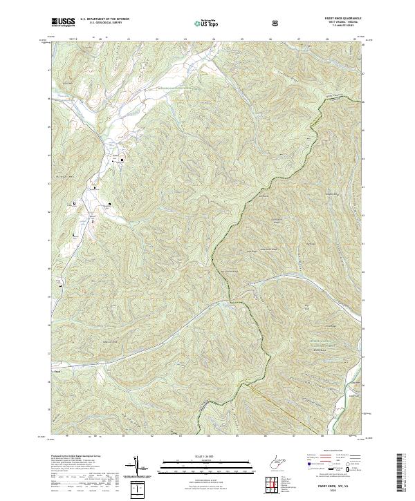 Paddy Knob, WV-VA — USGS 7.5-minute topo (2023)