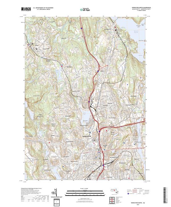 Worcester North, MA — USGS 7.5-minute topo (2024)
