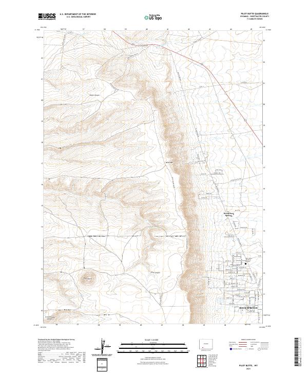 Pilot Butte, WY — USGS 7.5-minute topo (2021)
