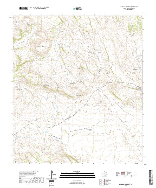 Amarilla Mountain, TX — USGS 7.5-minute topo (2022)