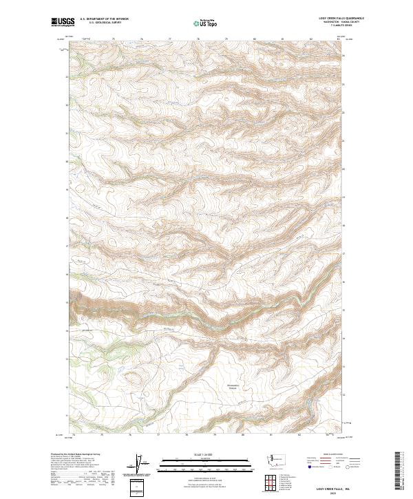 Logy Creek Falls, WA — USGS 7.5-minute topo (2023)