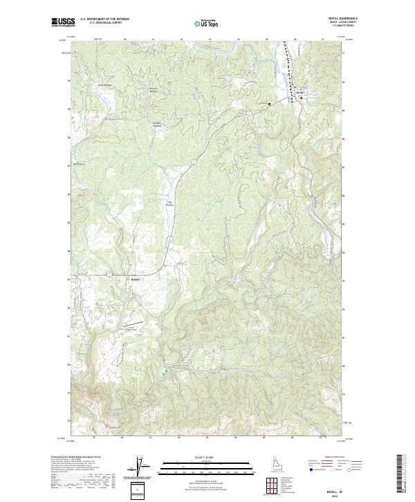 Bovill, ID — USGS 7.5-minute topo (2024)