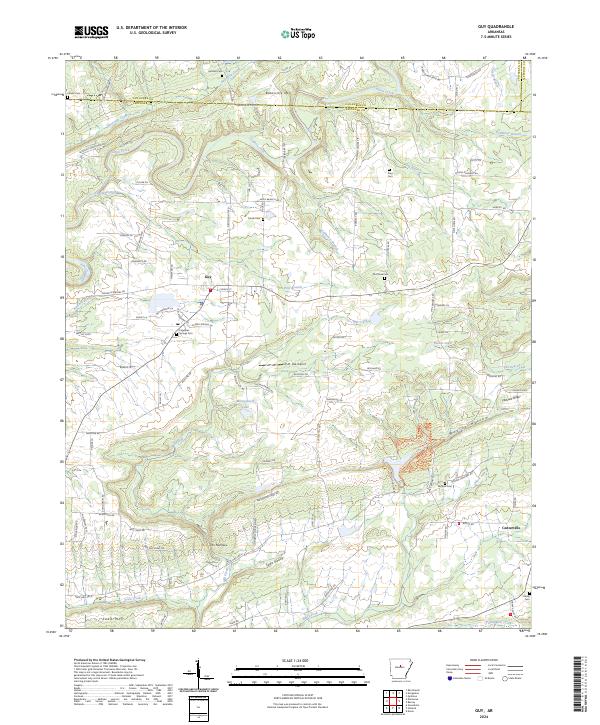 Guy, AR — USGS 7.5-minute topo (2024)