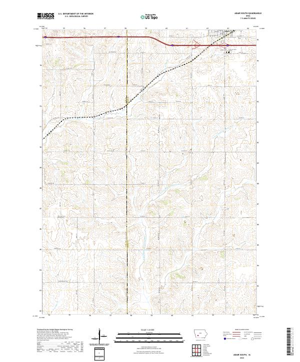 Adair South, IA — USGS 7.5-minute topo (2022)