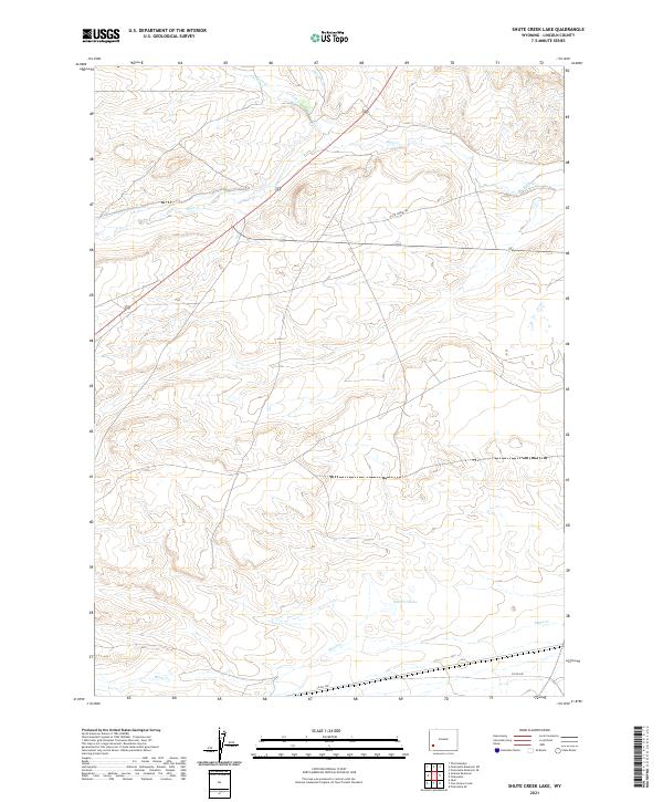 Shute Creek Lake, WY — USGS 7.5-minute topo (2021)