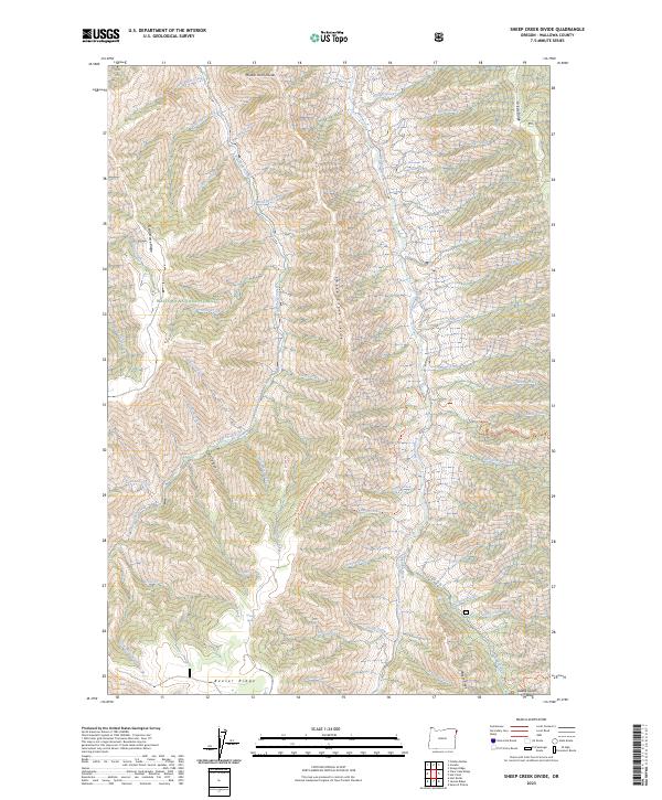 Sheep Creek Divide, OR — USGS 7.5-minute topo (2023)