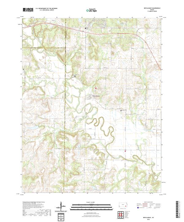 New Albany, KS — USGS 7.5-minute topo (2022)