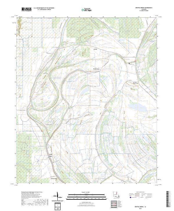 Gretna Green, LA — USGS 7.5-minute topo (2024)