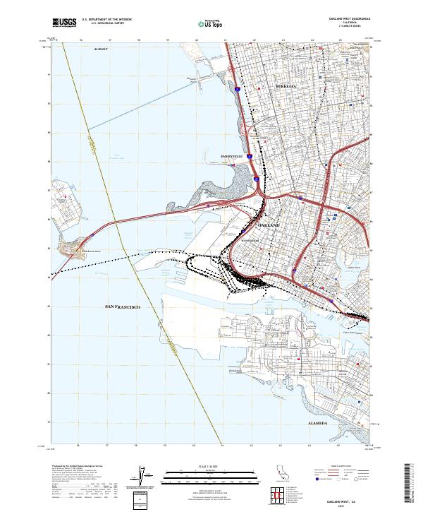 Oakland West, CA — USGS 7.5-minute topo (2021)