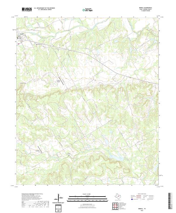 Iredell, TX — USGS 7.5-minute topo (2022)