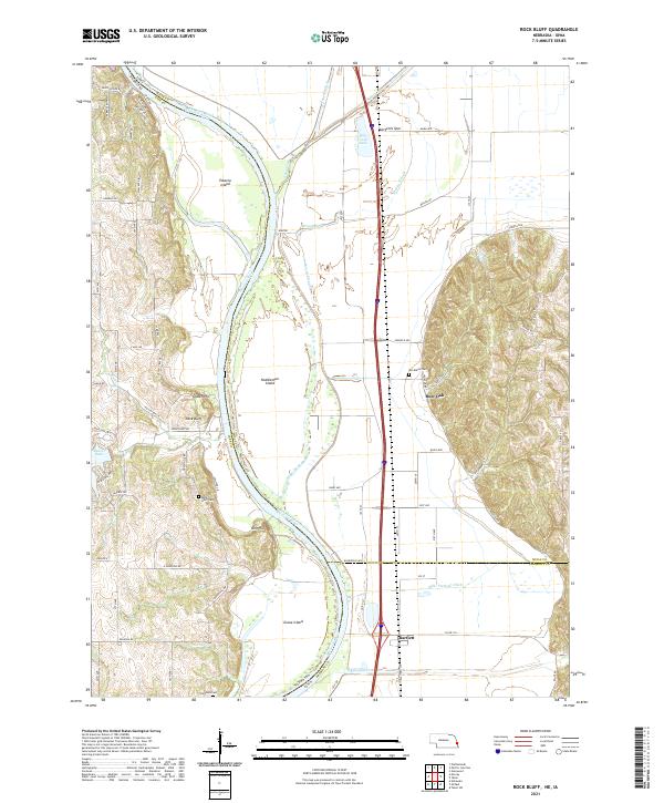 Rock Bluff, NE-IA — USGS 7.5-minute topo (2021)