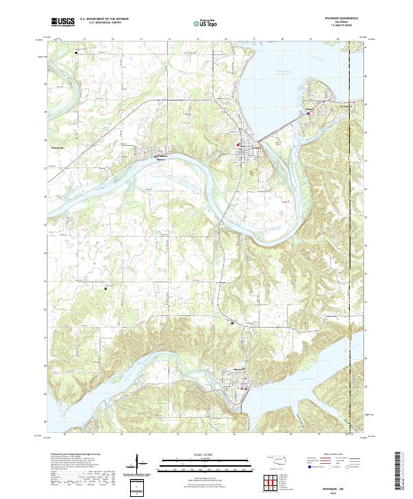 Spavinaw, OK — USGS 7.5-minute topo (2022)