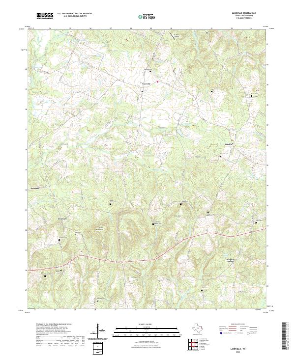 Laneville, TX — USGS 7.5-minute topo (2022)