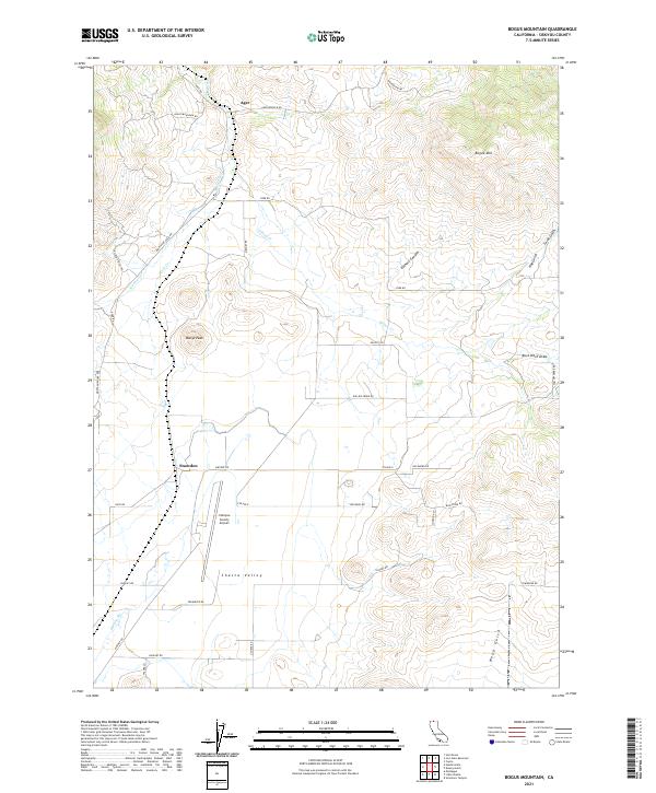 Bogus Mountain, CA — USGS 7.5-minute topo (2021)