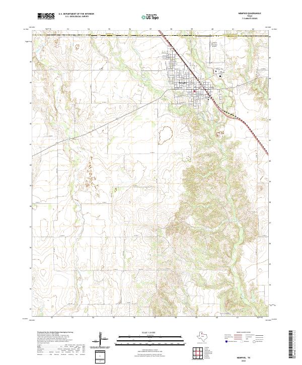 Memphis, TX — USGS 7.5-minute topo (2022)