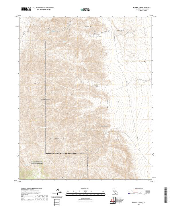 Revenue Canyon, CA — USGS 7.5-minute topo (2021)