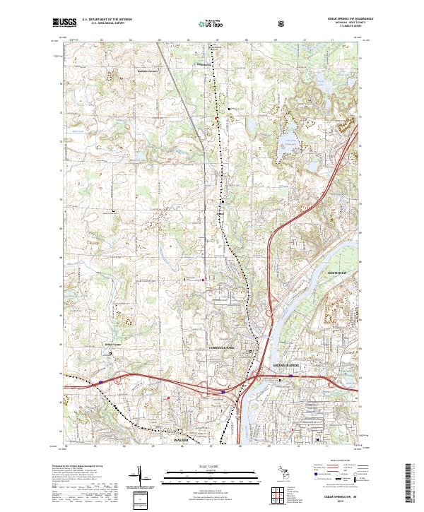Cedar Springs SW, MI — USGS 7.5-minute topo (2023)