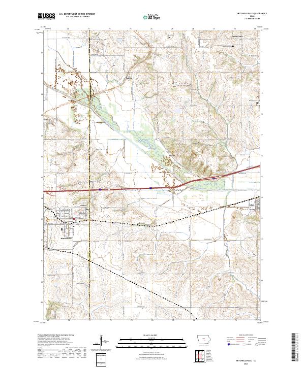 Mitchellville, IA — USGS 7.5-minute topo (2023)