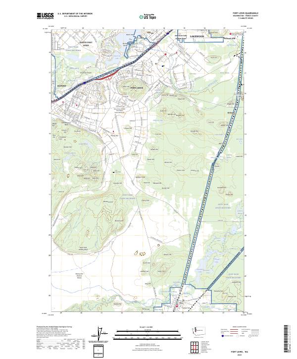Fort Lewis, WA — USGS 7.5-minute topo (2023)