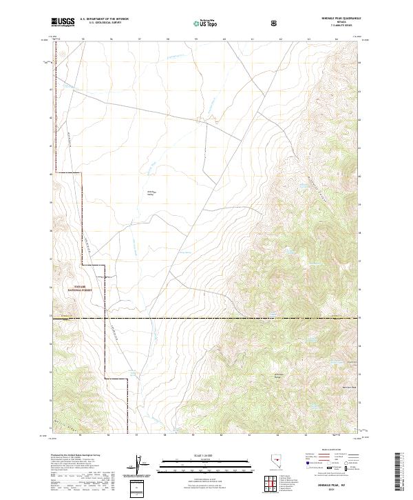 Ninemile Peak, NV — USGS 7.5-minute topo (2021)