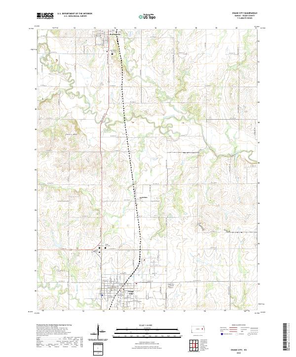 Osage City, KS — USGS 7.5-minute topo (2022)