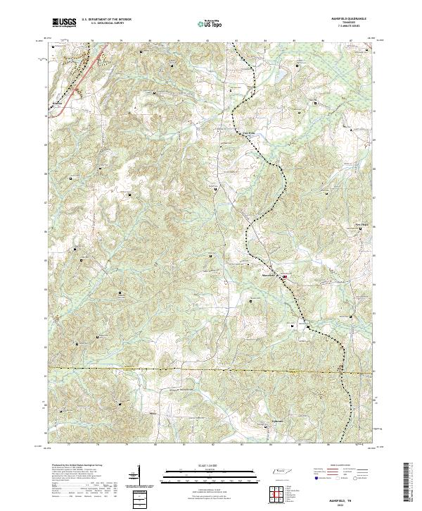 Mansfield, TN — USGS 7.5-minute topo (2022)