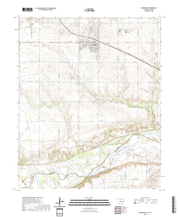 Grandfield, OK-TX — USGS 7.5-minute topo (2022)