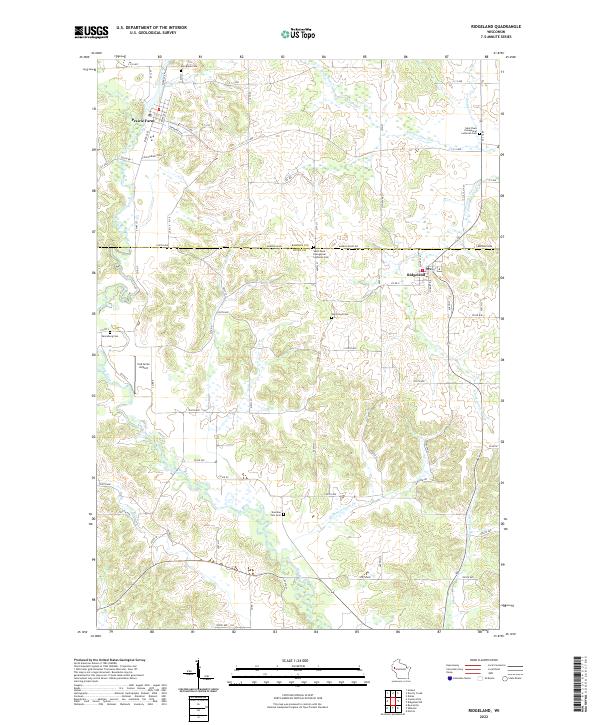 Ridgeland, WI — USGS 7.5-minute topo (2022)