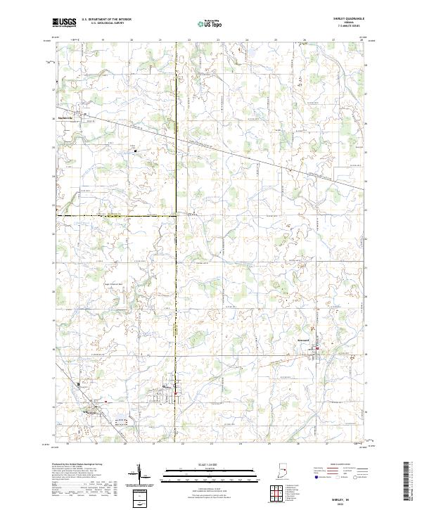 Shirley, IN — USGS 7.5-minute topo (2022)