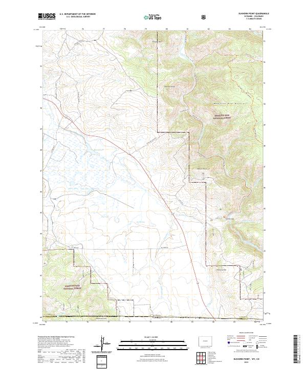 Elkhorn Point, WY-CO — USGS 7.5-minute topo (2021)