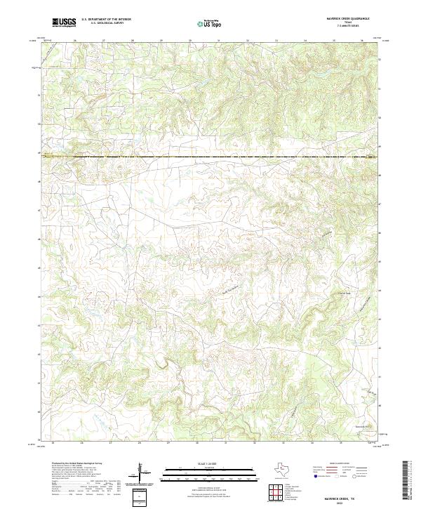 Maverick Creek, TX — USGS 7.5-minute topo (2022)