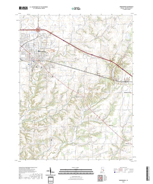 Greensburg, IN — USGS 7.5-minute topo (2022)