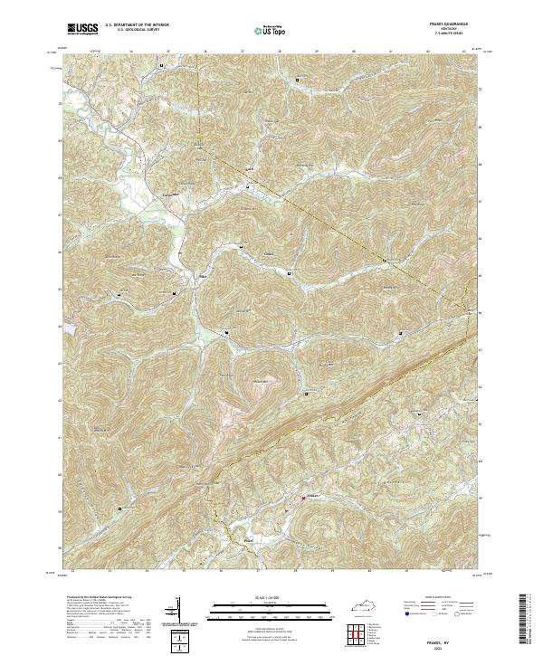 Frakes, KY — USGS 7.5-minute topo (2022)