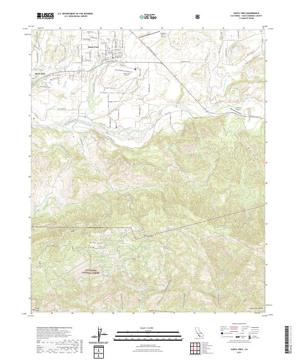 Santa Ynez, CA — USGS 7.5-minute topo (2021)