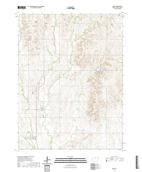 Ionia, KS — USGS 7.5-minute topo (2022)