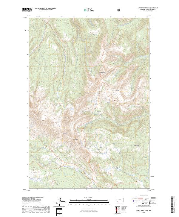 Upper Tepee Basin, MT — USGS 7.5-minute topo (2024)
